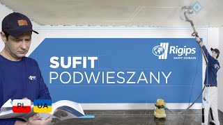 Jak zrobić sufit podwieszany z płyt gipsowych Instrukcja montażu sufitu Rigips krok po kroku [upl. by Yonit]