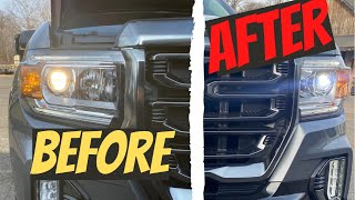 2021 GMC Canyon AT4 LED HeadlightNerf Bar Installation [upl. by Nilek930]