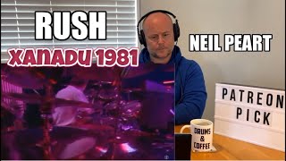 NEIL PEART  RUSH Xanadu Exit Stage Left 1981  Drum Teacher Reacts 2020 [upl. by Enelyad]