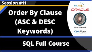 SQL  Part 11  Order By Clause ASC DESC [upl. by Ethe]