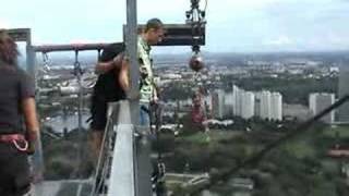 DonauturmVienna  152m Bungee Jump Domi [upl. by Ettesel]