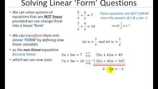 Solving a System of Non Linear Equations by Transfroming to Linear Form [upl. by Enelyahs801]