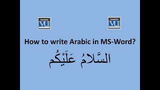 How to type Arabic in MSWord  Virtual University [upl. by Silenay]