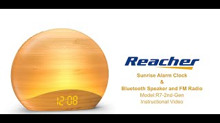 How to Set R72ndGen Sunrise Alarm Clock with Bluetooth Speaker amp FM Radio [upl. by Ferino]