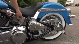 Harley Davidson FLSTN Softail Deluxe  Progressive Suspension Airtail [upl. by Bamby482]