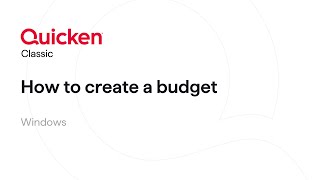 Quicken Classic for Windows  How to create a budget [upl. by Pan25]