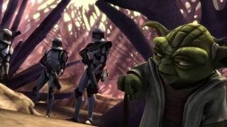 Star Wars The Clone Wars  Thire Jek Rys amp Yoda vs Droids [upl. by Noiwtna]