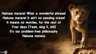 Hakuna Matata 🎵 Lyric From The Lion King [upl. by Marra]