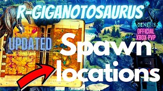 ALL RGiganotosaurus Spawn Locations  Genesis 2  Ark Survival Official Xbox PVP [upl. by Artur]