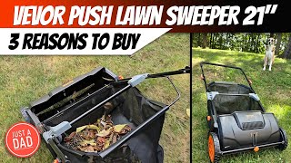 VEVOR Push Lawn Sweeper 21quot 3 Reasons to Buy [upl. by Atinel]