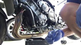 HowTo Oil Change 20042009 Yamaha FZ6 DIY [upl. by Ynnus966]