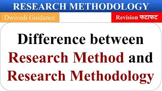 difference between research method and research methodology research methodology research method [upl. by Aerdnahc742]