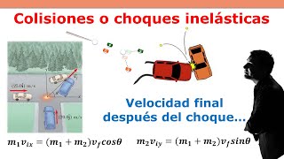 Calcular la velocidad despues del choque  Colisiones inelasticos en 2 dimensiones [upl. by Onitrof820]