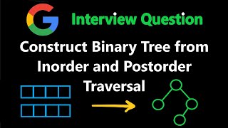 Construct Binary Tree from Inorder and Postorder Traversal  Leetcode 106  Python [upl. by Karalynn655]