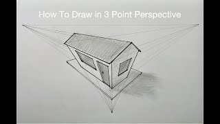 How To Draw Simple House in 3 Point Perspective [upl. by Beitz216]