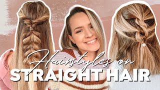 Hairstyles for Straight Hair  Heatless Hairstyles  Kayley Melissa [upl. by Kinny]