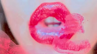 ASMR Slow Sensitive Glass Lipstick Kisses with Gentle Breathing Sounds 💋💋💋 [upl. by Terhune]