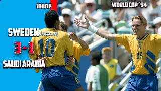 Sweden vs Saudi Arabia 3  1 Round Of 16 Full Highlight World Cup 94 HD [upl. by Nalloh]