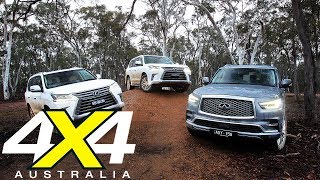 2018 Lexus LX450d vs LX570 vs Infiniti QX80 comparison  4X4 Australia [upl. by Tenrag]