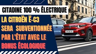 La Citroën ëC3 est bien éligible au bonus écolo disponible en deux finitions quotYouquot et quotMaxquot [upl. by Rockwood]