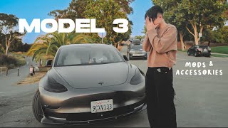 All My Tesla Model 3 Accessories  Mods 2023 AESTHETIC MUST HAVES [upl. by Staci]