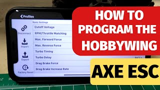 How To Hobbywing Xerun Axe App for Brushless ESC setup [upl. by Ativahs]