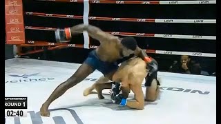 MMA  Cédric Doumbe simpose par TKO face à Arbi Emiev au Superkombat [upl. by Nimaynib]