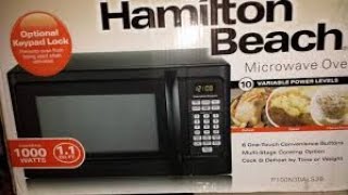 HAMILTON BEACH 1000 Watt Microwave from Walmart REVIEW [upl. by Aholah804]