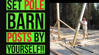 How To Set Posts To Build A Pole Barn Yourself DIY [upl. by Angy869]