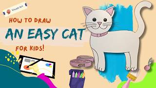 How to draw an easy cat for kids [upl. by Lekcar]