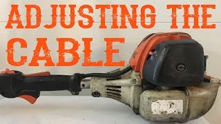 How To Adjust The Throttle Cable On A Stihl Weed Eater [upl. by Fidelity]