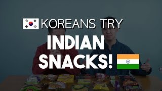 KOREANS TRY INDIAN SNACKS [upl. by Adirf]