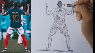 How to Draw Kylian Mbappé’s Iconic Celebration Process by Sapahar Art Studio [upl. by Nohtan27]