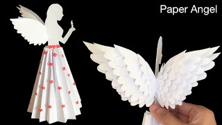 Paper Angel  DIY Christmas Angel  How to make Paper Angel for Christmas  White paper Crafts  DIY [upl. by Godfry886]