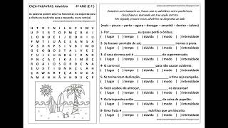 CAÇAPALAVRAS Advérbio 4º ano EF [upl. by Henrik]