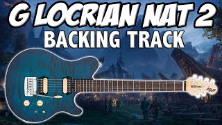 G Locrian Natural Two Guitar Backing Track  Rock Style [upl. by Rodd]