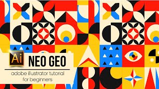 NEO GEOMETRIC  ADOBE ILLUSTRATOR 2020 TUTORIAL FOR BEGINNERS [upl. by Arocal630]