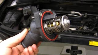 How to Ford Mondeo amp Focus Duratec HE thermostat replace [upl. by Brunn155]