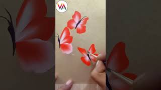 One stroke butterfly painting for beginners  Acrylic butterfly painting easy by Vanishree shorts [upl. by Reece]