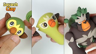 Pokémon Clay Art Grookey line Grass type Pokémon satisfying video [upl. by Ytissahc]