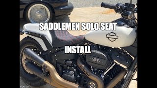 2018 Harley Fatbob Saddlemen solo seat install [upl. by Cletis55]