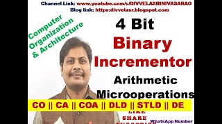 Binary Incrementor  4 Bit Binary Incrementor  Arithmetic Microoperations  CO  CA  STLD [upl. by Lymann]