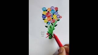 Easy Flower Drawing for kids ArasEasyArt flowerdrawing easydrawing ytshorts [upl. by Hgielyk516]