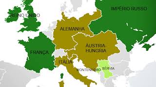 O início da Primeira Guerra Mundial  Formação da Tríplice Aliança e Tríplice Entente [upl. by Kohn]