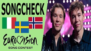 ESC Songcheck 2024  Teil 2 mit Schweden Italien und Norwegen  Eurovision Vorschau 2 [upl. by Marni]