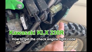 Kawasaki KLX230R check engine light codes retrieval [upl. by Notyrb]