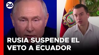 Rusia suspendió el veto a exportaciones de Ecuador [upl. by Melantha62]