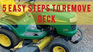 How to Remove Mower Deck John Deere LT 150 [upl. by Bassett957]