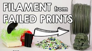 Recycle your failed 3D prints Make new filament at home [upl. by Ellennoj]