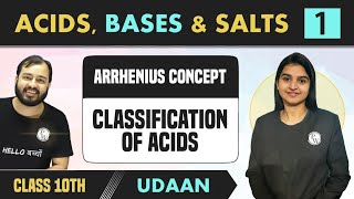 Acids Bases amp Salts 01  Classification of Acids  Arrhenius Concept  Class 10  NCERT [upl. by Atsirak]